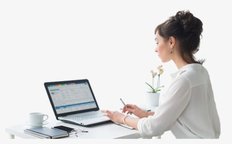 Woman On Laptop, HD Png Download, Transparent PNG