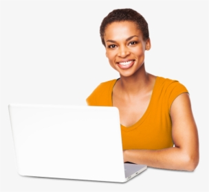 Woman On Laptop, HD Png Download, Transparent PNG