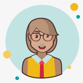Short Hair Business Lady With Glasses Icon, HD Png Download, Transparent PNG