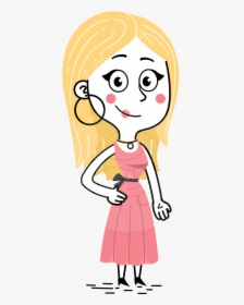 Flat Hand Drawn Girl Cartoon Vector Character Aka Maura, HD Png Download, Transparent PNG