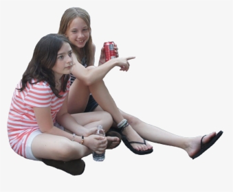 Young Girls Sitting On Ground Watching Event Source, HD Png Download, Transparent PNG
