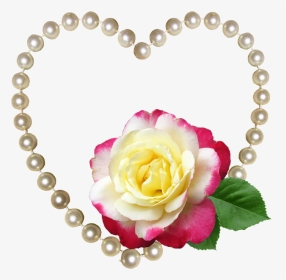 Heart Pearls Rose Floral Decoration, HD Png Download, Transparent PNG