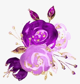 #purple #glitter #flowers #flower #floral #gold #fancy, HD Png Download, Transparent PNG