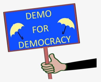 Umbrella, Yellow, Democracy, Sign, Placard, Brolly, HD Png Download, Transparent PNG