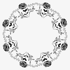 Rose Ring Black And White Wreath, HD Png Download, Transparent PNG