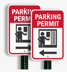 Parking Permit Left Direction Arrow Sign, HD Png Download, Transparent PNG
