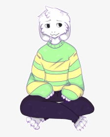 Undertale Green Sitting Fictional Character Clip Art, HD Png Download, Transparent PNG