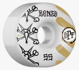 Bones Wheels Spf War Paint 55mm 81b White/gold Skateboard, HD Png Download, Transparent PNG