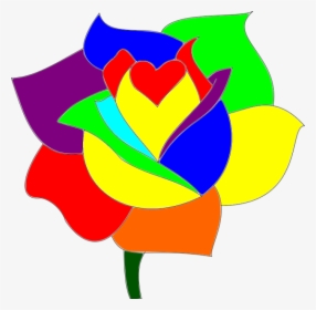 Rainbow Flowers Drawings Clipart , Png Download, Transparent Png, Transparent PNG