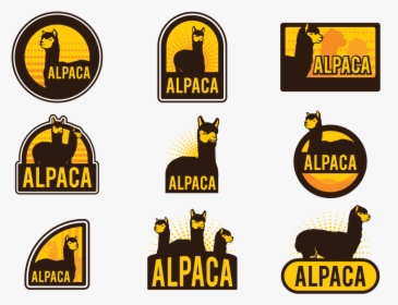 Set Of Alpaca Vector Label On Transparent Background,, HD Png Download, Transparent PNG
