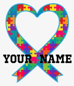 Autism Ribbon Heart Personalized Tote Bag, HD Png Download, Transparent PNG