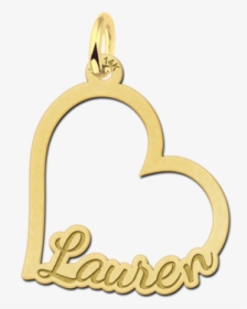 Gold Heart Shaped Name Pendant, HD Png Download, Transparent PNG
