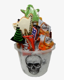 Halloween Gift Basket With Skeleton Skull Paint In, HD Png Download, Transparent PNG