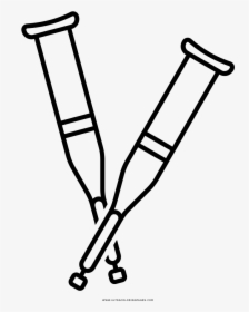 Crutches Coloring Page, HD Png Download, Transparent PNG
