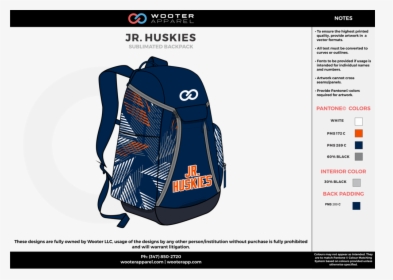 Huskies Navy Blue Gray Orange Custom Basketball Backpacks,, HD Png Download, Transparent PNG