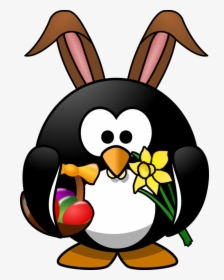 Artwork,beak,penguin - Happy Easter Penguin, HD Png Download, Transparent PNG