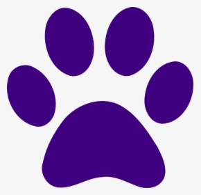 Tiger Paw Print Stencil - Purple Cat Paw Print, HD Png Download, Transparent PNG