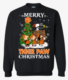 Merry Clemson Tiger Paw Christmas Snoopy Ugly Sweater - Long-sleeved T-shirt, HD Png Download, Transparent PNG