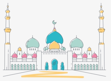 Transparent Mosque Clipart - Mosque Cartoon Transparent Background, HD Png Download, Transparent PNG