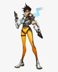 Cartoon,fictional Character,costume Design,woman - Tracer Overwatch Concept Art, HD Png Download, Transparent PNG