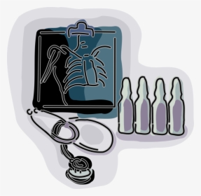 Vector Illustration Of X-ray And Physician Stethoscope - Illustration, HD Png Download, Transparent PNG
