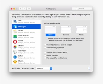 Turn Off Notifications Mac - Mac Os Skype Notifications, HD Png Download, Transparent PNG