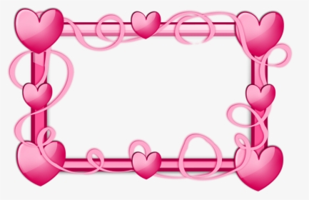 Free Vector Pink Hearts Frame - Heart Border Design Landscape, HD Png Download, Transparent PNG