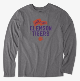 Men S Clemson Tigers Pennant Long Sleeve Cool Tee - Shirt, HD Png Download, Transparent PNG