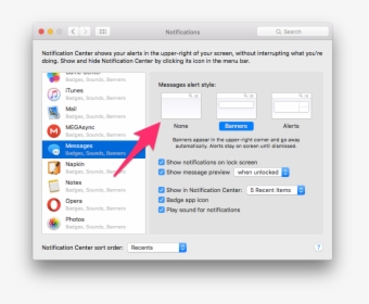Disable Imessage Notifications On Mac - Mac Os Skype Notifications, HD Png Download, Transparent PNG