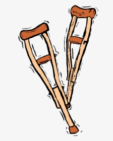 Cartoon Crutches Transparent Clipart Crutch Clip Art - Crutches Clipart Transparent, HD Png Download, Transparent PNG