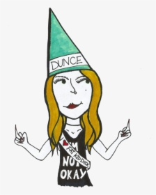 Family Clipart Unhappy - Cartoon Woman Dunce Cap, HD Png Download, Transparent PNG