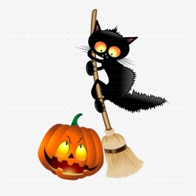 Halloween Cartoon Pictures - Happy Halloween Black Cats, HD Png Download, Transparent PNG