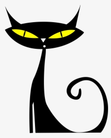 Halloween Black Cat Cartoon , Png Download - Gatos Clip Art Png, Transparent Png, Transparent PNG