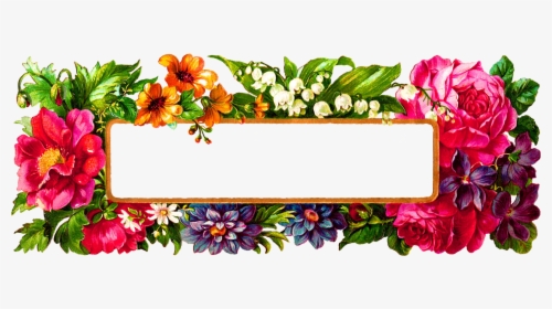 Flower Photo Frame Design Png - Rectangle Floral Frame Png, Transparent Png, Transparent PNG