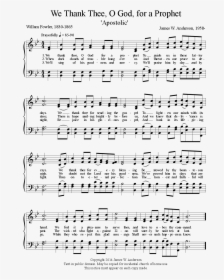 Sheet Music Picture - Lds We Thank Thee O God, HD Png Download, Transparent PNG