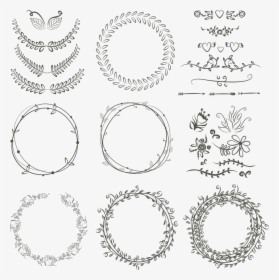 Graphics Ring Wreath Scalable Vector Invitation Laurel - Hand Drawn Circle Wreath Svg, HD Png Download, Transparent PNG