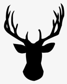 Antlers Clipart Transparent Background - Deer Head Antler Silhouette, HD Png Download, Transparent PNG
