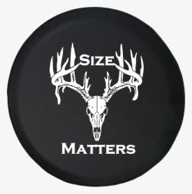 Spare Tire Cover Size Matters Hunting Deer Antlers - Buck Deer Skull With Guns, HD Png Download, Transparent PNG