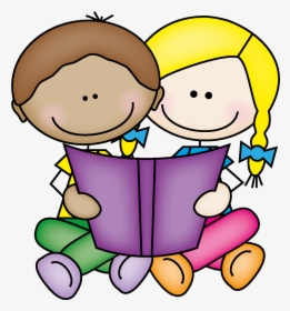 Picture Of Little Kids Reading Book Clipart Cliparts - Kids Sharing Clipart, HD Png Download, Transparent PNG