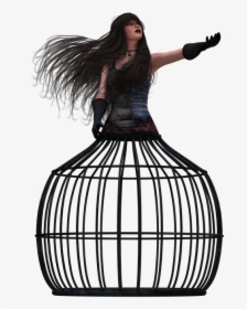 Woman, Pretty, Fantasy, Long Hair, Black Hair, Cage - Woman In Cage Png, Transparent Png, Transparent PNG