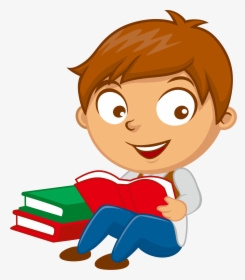 Transparent Children Reading Clipart - Boy Reading Clipart Png, Png Download, Transparent PNG