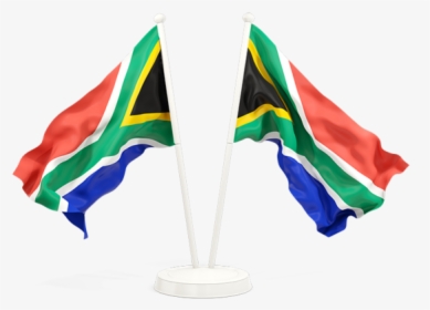 Two Waving Flags - Waving South African Flag Png, Transparent Png, Transparent PNG