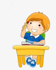 Reading Clipart Clipartlook - Kid Thinking Clip Art, HD Png Download, Transparent PNG