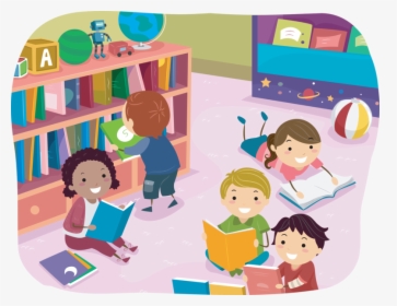 Library Kids Cartoon, HD Png Download, Transparent PNG