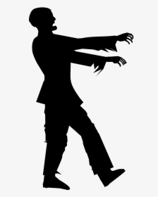 Zombie Silhouette Clip Arts - Black And White Zombie, HD Png Download, Transparent PNG