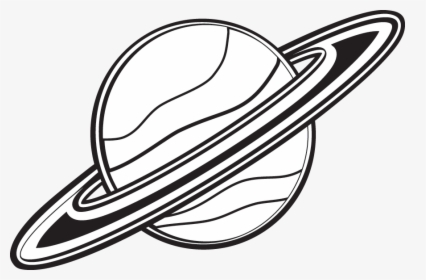 Planets Clipart Black And White - Saturn Black And White, HD Png Download, Transparent PNG