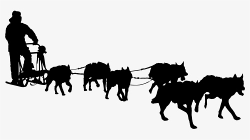 Clip Art Sleigh Silhouette - Dog Sled Team Silhouette, HD Png Download, Transparent PNG