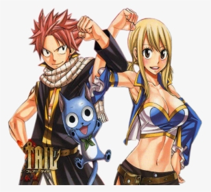 ♥♥♥ - Natsu Happy And Lucy, HD Png Download, Transparent PNG