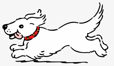 Dog, Running, Pet, Happy, White, Tongue - Dog Running Coloring Pages, HD Png Download, Transparent PNG