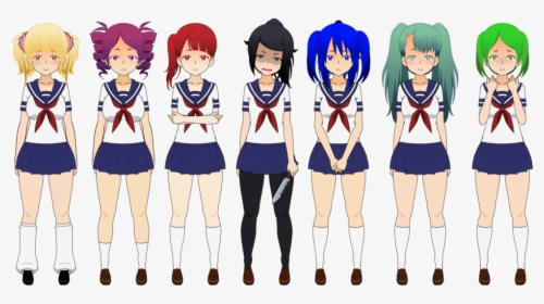 Yandere Simulator All Girl Characters Hd Png Download - roblox character yandere simulator animation png clipart
